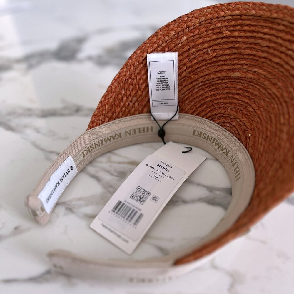 NWT - Helen Kaminski Bianca Visor - Sunset w/ Natural Logo👒🌅 - Picture 5 of 7
